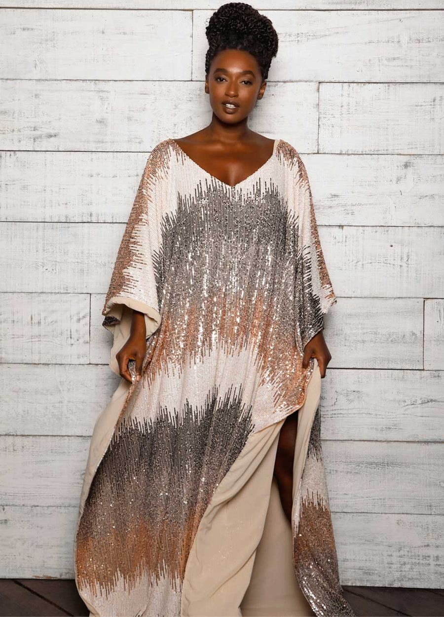 Metallic Sequin Maxi Kaftan – Jibri Online